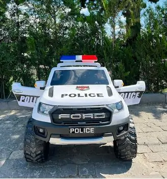 Police Super Car White - ელექტრო მანქანა კაუჩუკის საბურავებით, 3 image
