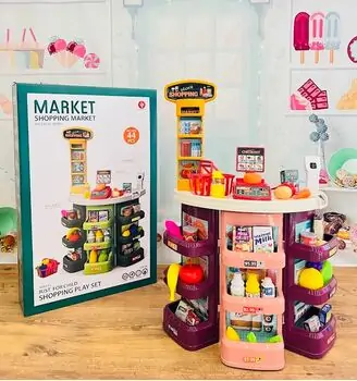 Supermarket with toy cash საბავშვო ფუნქციური დახლი-მაღაზია, 2 image