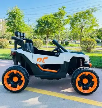 RC Super Electric Car White - ელექტრო მანქანა ტყავის სავარძლით და კაუჩუკის საბურავებით, 4 image