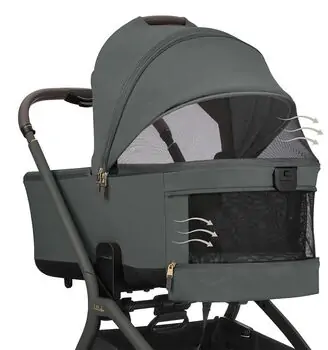 KikkaBoo Goya Platinum Olive 3 in1 - საბავშვო ეტლის კომპლექტი, 10 image