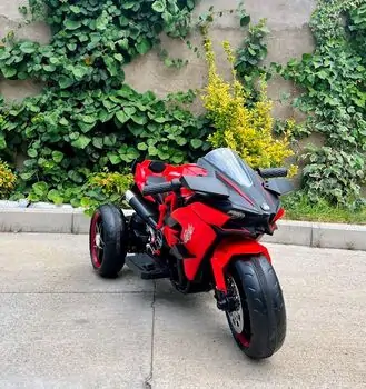 Ninja H2R Motorcycle With LED Wheels Red  - ელექტრო მოტოციკლი მანათობელი საბურავებით