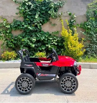 Mitsubishi Jeep Painting Red - ელექტრო მანქანა კაუჩუკის საბურავებით, 2 image