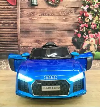 Audi R8 Spyder Blue  - ელექტრო მანქანა ტყავის სავარძლით, 2 image