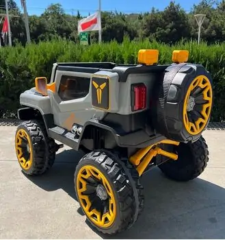Mercedes Jeep Electric Car Grey - ელექტრო მანქანა კაუჩუკის საბურავებით, 6 image