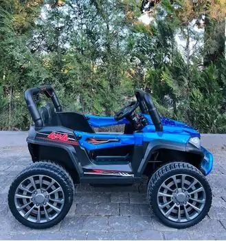 Electric Car Painting Blue - ელექტრო მანქანა კაუჩუკის საბურავებით, 4 image
