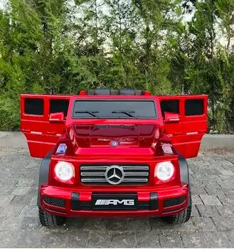 Mercedes Benz Painted Red - ელექტრო მანქანა კაუჩუკის საბურავებით და ტყავის სავარძლით, 4 image