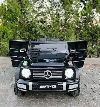 Mercedes Benz Painted Black - ელექტრო მანქანა კაუჩუკის საბურავებით და ტყავის სავარძლით, 4 image