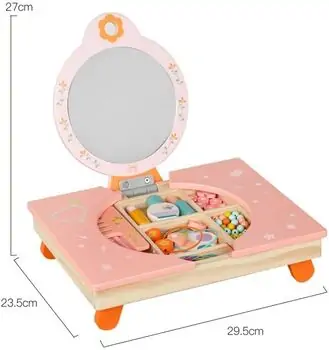 Wooden Dresser Set With Accsesoriess  - ხის საბავშვო ტრილიაჟი აქსესუარებით, 6 image