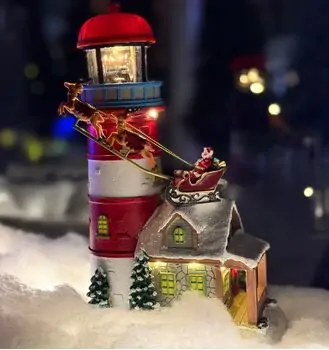 Christmas Lighthouse With Led Decoration - საახალწლო აქსესუარი განათებით