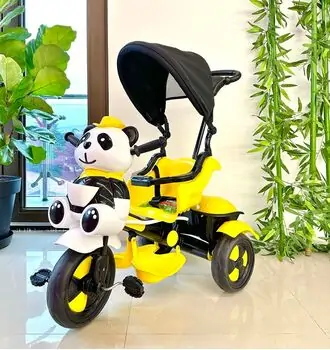 BABY HOPE LITTLE PANDA TRICYCLE (YELLOW)  სამთვლიანი ველო-ეტლი პანდა, 2 image
