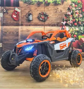 RC Racing Super Car Orange - ელექტრო მანქანა ტყავის სავარძლით და კაუჩუკის საბურავებით