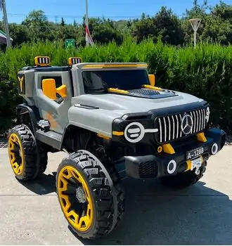 Mercedes Jeep Electric Car Grey - ელექტრო მანქანა კაუჩუკის საბურავებით, 2 image