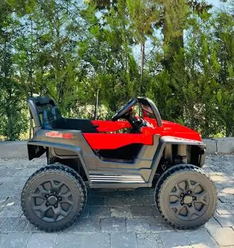 Mini Mitsubishi Jeep Red - ელექტრო მანქანა კაუჩუკის საბურავებით, 4 image