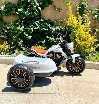 Retro Moto White - ელექტრო მანქანა ტყავის სავარძლით, 2 image