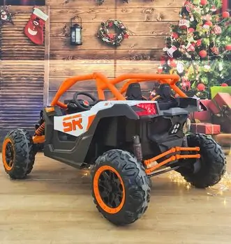 RC Racing Super Car Orange - ელექტრო მანქანა ტყავის სავარძლით და კაუჩუკის საბურავებით, 4 image