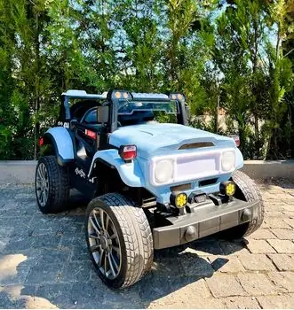 Toyota Jeep Electric Car Blue - ელექტრო მანქანა კაუჩუკის საბურავებით, 2 image