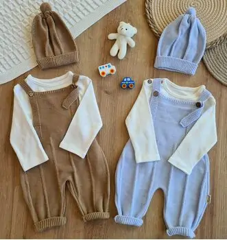 Little Knitted Overalls Set -  საბავშვო კომბინიზონის ნაკრები, 2 image