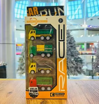 Pull Back Construction Car Set - სათამაშო მექანიკური მანქანები