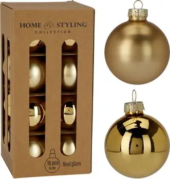 Glass Gold 6CM Christmas Ball Hanging Decoration - ნაძვის ხის სათამაშო