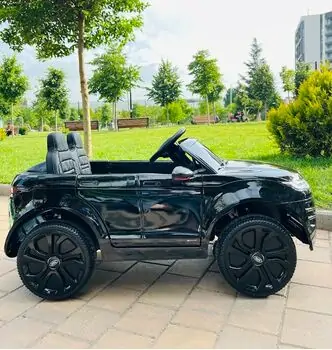 Land Rover BO Range Rover Evoque painting black - ელექტრო მანქანა კაუჩუკის საბურავებით და ტყავის სავარძლით, 4 image