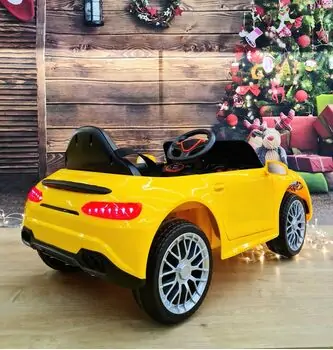 Mercedes Benz Yellow - ელექტრო მანქანა კაუჩუკის საბურავებით, 3 image