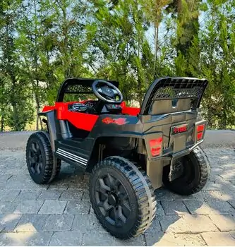 Mini Mitsubishi Jeep Red - ელექტრო მანქანა კაუჩუკის საბურავებით, 5 image
