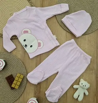 Newborn Baby 3in1 set Cute Bear - ახალშობილის ტანსაცმლის კომპლექტი