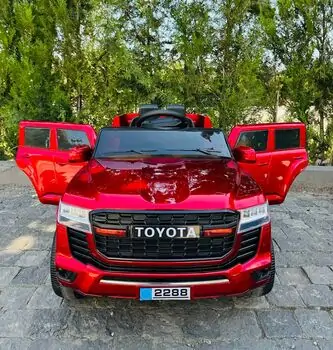 Electric Jeep Toyota Painted Red - ელექტრო მანქანა კაუჩუკის საბურავებით, 2 image