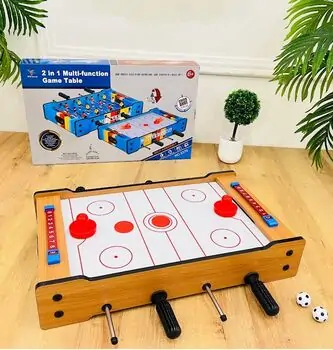 Wooden Tabletop 2 In 1 Football/Ice Hockey  - სამაგიდო ფეხბურთი/ყინულის ჰოკეი