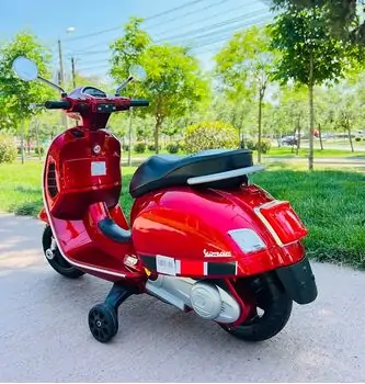 Vintage Vespa Painting Red - ელექტრო სკუტერი, 5 image