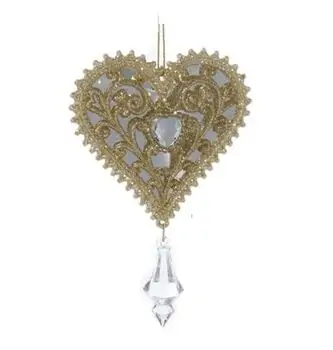 Gold Heart Hanging Decoration - ნაძვის ხის სათამაშო
