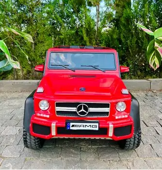 Mercedes Benz G65 Red - ელექტრო მანქანა კაუჩუკის საბურავებით და ტყავის სავარძლით, 3 image