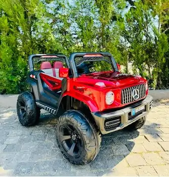 Mercedes Jeep Red  - ელექტრო მანქანა ტყავის სავარძლით, 2 image