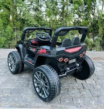 Electric Car Painting Black - ელექტრო მანქანა კაუჩუკის საბურავებით, 6 image