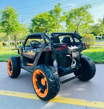 RC Super Car Black - ელექტრო მანქანა ტყავის სავარძლით და კაუჩუკის საბურავებით, 5 image