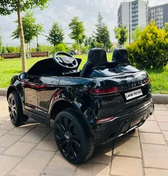 Land Rover BO Range Rover Evoque painting black - ელექტრო მანქანა კაუჩუკის საბურავებით და ტყავის სავარძლით, 5 image