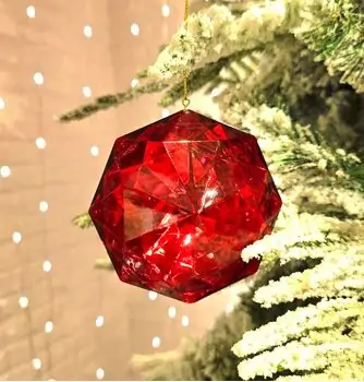 Red Crystal Hanging Decoration - ნაძვის ხის სათამაშო