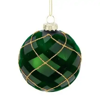Green Ball With Velvet Hanging Decoration - ნაძვის ხის სათამაშო