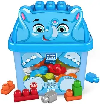 MEGA BLOKS Animal Bucket სათამაშო კონსტრუქტორი ცისფერი