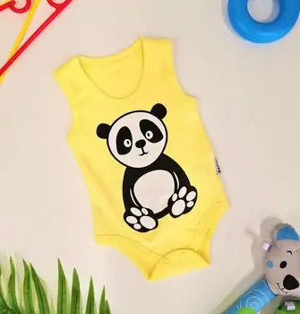 Bodysuit Surprised Panda Yellow ჩვილის ბოდე