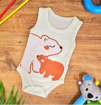Bodysuit Mother And Child Bear White ჩვილის ბოდე