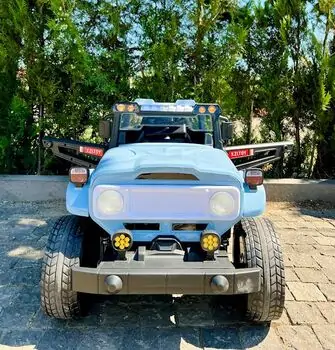 Toyota Jeep Electric Car Blue - ელექტრო მანქანა კაუჩუკის საბურავებით, 4 image