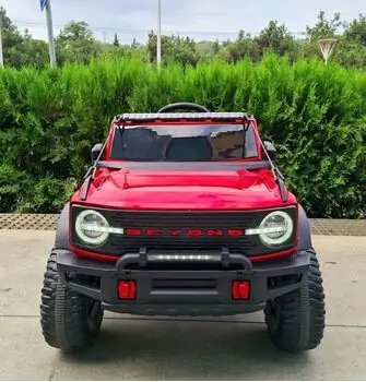 Electric Car Painting Red - ელექტრო მანქანა კაუჩუკის საბურავებით, 2 image