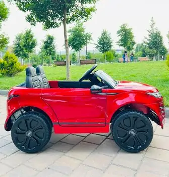 Land Rover BO Range Rover Evoque painting red - ელექტრო მანქანა კაუჩუკის საბურავებით და ტყავის სავარძლით, 4 image