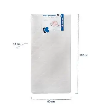 KikkaBoo Mattress Air Sense Aloe 60х120х14cm მატრასი ბამბის ზედაპირით			, 4 image