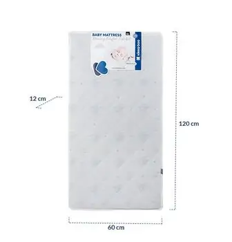 KikkaBoo Mattress Memory Comfort Cool gel Elephants Green 60х120х12cm ბამბის მატრასი გამაგრილებელი გელის ზედაპირით, 4 image