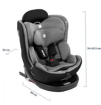 KikkaBoo Car seat I-Safe I-Size Dark Grey მანქანის სავარძელი (ქარსითი), 10 image