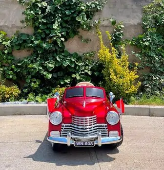 Retro Car Painting Red - ელექტრო მანქანა ტყავის სავარძლით, 3 image