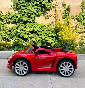 Ferrari Electric Car Painting Red - ელექტრო მანქანა კაუჩუკის საბურავებით და ტყავის სავარძლით, 4 image