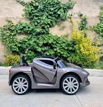 Ferrari Electric Car Champagne - ელექტრო მანქანა კაუჩუკის საბურავებით და ტყავის სავარძლით, 2 image
